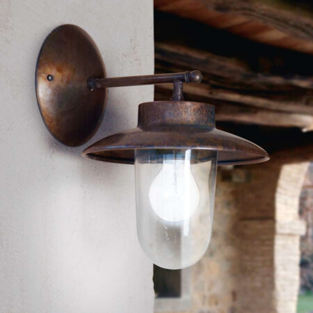 Настенный фонарь бра Травиата (Альдо Бернарди, Италия) из состаренной латуни