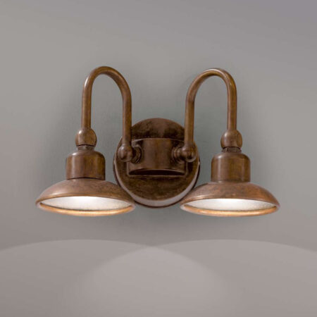 Двойной настенный светильник Бугатти (Альдо Бернарди) из состаренной латуни