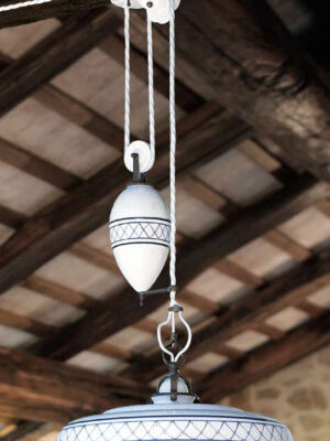 Подвесной светильник Провенца (Альдо Бернарди, Италия), из керамики, с противовесом