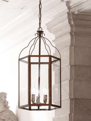 Подвесной светильник Турандот (Альдо Бернарди, Италия), из состаренной меди, на цепи