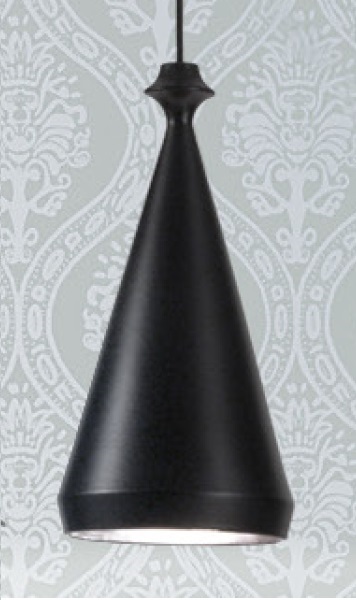Конусный подвесной светильник Люстри (Альдо Бернарди, Италия), светодиодный, из керамики черного матового цвета