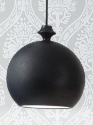 Сферический подвесной светильник Люстри (Альдо Бернарди, Италия), из керамики, черного цвета