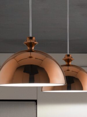 Подвесной светильник-полусфера Люстри (Альдо Бернарди, Италия), светодиодный, из керамики