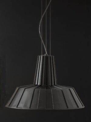 Подвесной керамический светильник Бадин (Альдо Бернарди, Италия), черного матового цвета, на стальных тросах