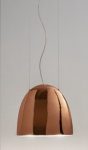 Подвесной керамический светильник Сфогио (Альдо Бернарди, Италия), светодиодный, двух стальных тросах, с глянцевым покрытием из меди