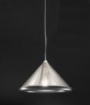 Подвесной светильник Тамисо (Альдо Бернарди, Италия), конусной формы, из стали, с керамическим ободком