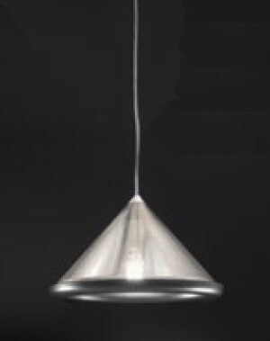 Подвесной светильник Тамисо (Альдо Бернарди, Италия), конусной формы, из стали, с керамическим ободком