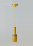 Подвесной керамический светильник Брашес (Альдо Бернарди, Италия), в виде малярной кисти желтого цвета