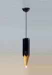 Подвесной керамический светильник Лапис (Альдо Бернарди, Италия), в виде карандаша, черного цвета